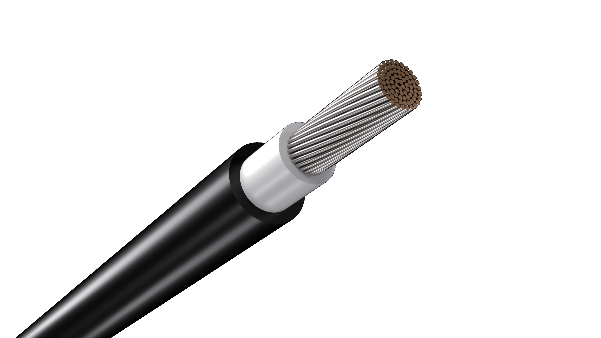 PV string cable cross-section with stranded copper conductor for residential rooftop systems
