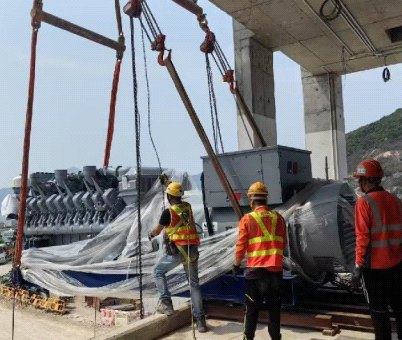 Generator crane lift installation